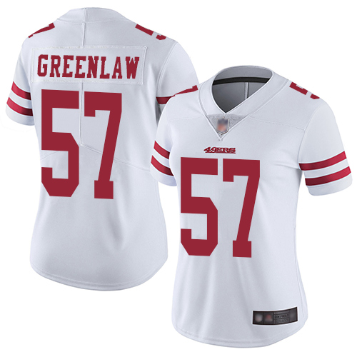 San Francisco 49ers Limited White Women Dre Greenlaw Road NFL Jersey 57 Vapor Untouchable